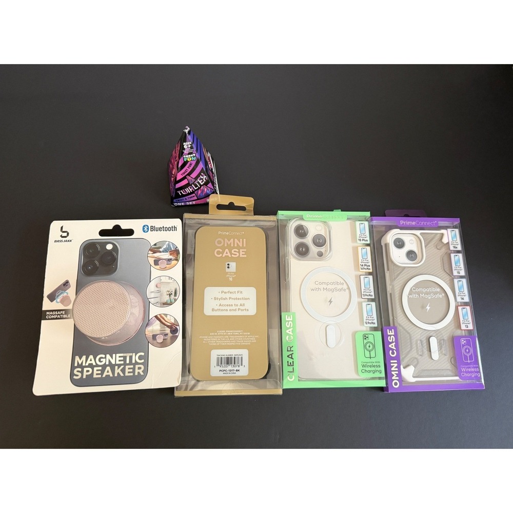 PrimeConnect MagSafe iPhone Cases & Bass Jaxx Magnetic Bluetooth‎ Speaker Bundle